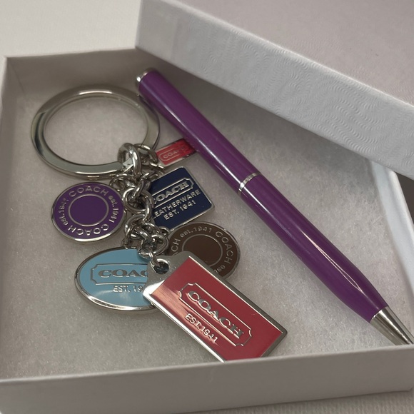 Coach Multicolor Keychain and Purple Coach Pen Set - Picture 5 of 5